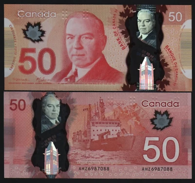 Canada 50 DOLLAR P-109 2012 POLYMER UNC KING CCGS RESEARCH SHIP ICE BREAKER NOTE - Image 1 of 4