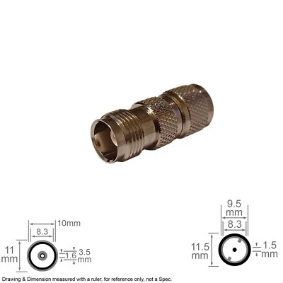 Coax RF Antenna Adapter Connector Converter TNC Female Mini UHF Male - Image 1 of 3