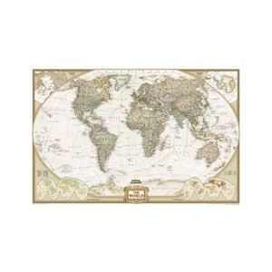 Große Details Die Weltkarte Poster Leinwandbild Wanddeko 36x24 Wohnzimmer - Bild 1 von 6