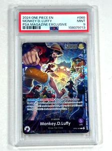 Monkey D Luffy 060 PSA 9 Magazine Exvlusice Promo One Piece TCG - Imagen 1 de 3