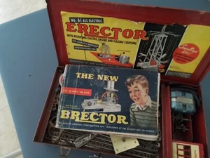Large Lot Vintage 50's & 60's AC Gilbert ERECTOR SET 'S Construction Pieces. - Picture 1 of 17