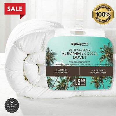 NightComfort 1.5 Tog Summer Breeze Light Duvet - Anti-Allergy Microfibre Quilt