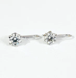 2.00 Ct White Treated Diamond Earrings Color F Certified ! Anniversary Gift - Picture 1 of 6
