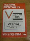 18/10/1981 Rugby League Programme: Keighley v Wakefield Trinity [John Player Tro