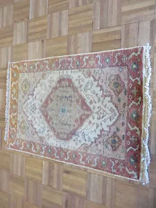 2 X 3 Hand Knotted Ivory Antiqued Fine Serapi Heriz Fine Oriental Rug G2963 - Picture 1 of 3