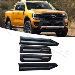 4PCS Side Door Sill Molding Trim Fit for Ford Ranger 2023 2024 Matte Black - Picture 1 of 5