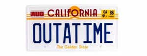 BTTF OUTATIME Memorabilia Merchandise Nummernschild/Nummernschild Marty DeLorean - Bild 1 von 5