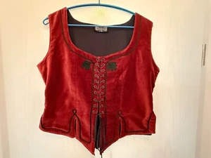 Mittelalter Samt Mieder Damen rot - Larp - Gothic - Größe L/XL - Bild 1 von 6