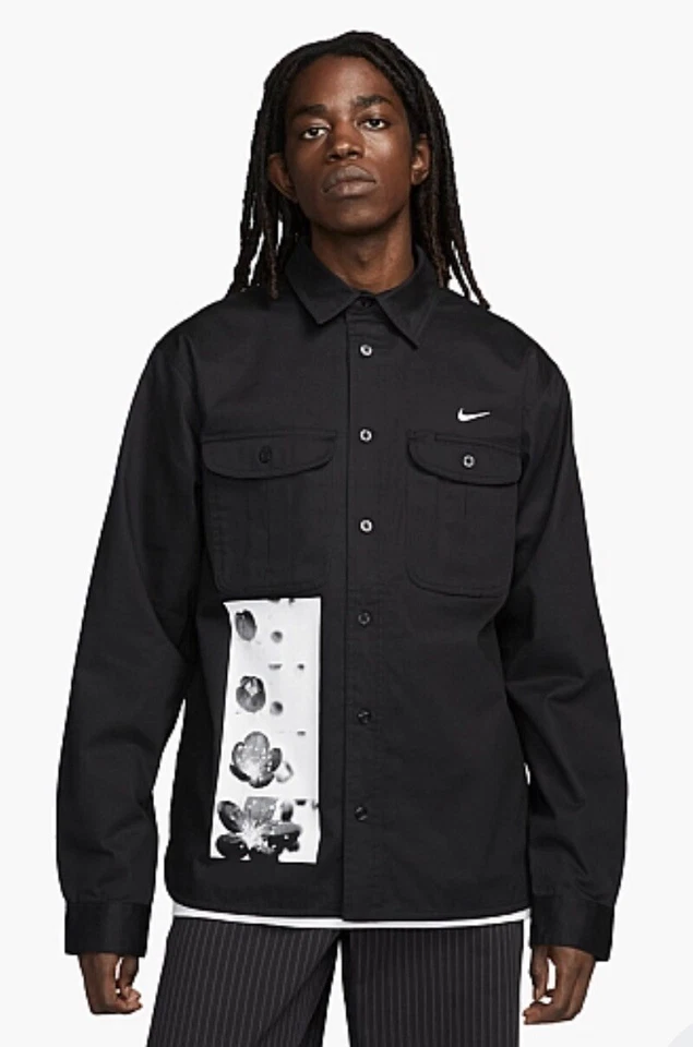 Nike Sb Skateboarding Floral Long Sleeve Shirt DV9052-010 Size L