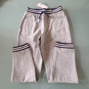 Janie & Jack Soft Fleece Jogger Gray/Stripe Trim Pockets Pull On Size 7 NWT - Picture 1 of 8