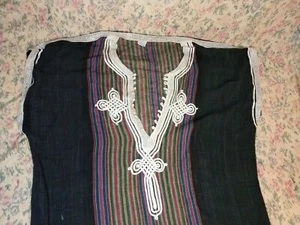 Hilmart made In Morocco embroidered striped sheer beach dress tunic - Picture 1 of 9