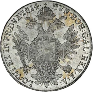 AUSTRIA coin Thaler 1814 A VF+ Choice Very Fine - Picture 1 of 7