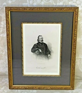 George Custer incisione in cornice dopo Matthew Brady foto J Rogers Eng 1868 - Foto 1 di 12
