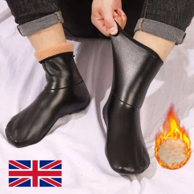 Black Slipper Non-Slip Sock PU Socks Floor Socks Boot Comfort Soft Thermal Warm - Image 1 of 4