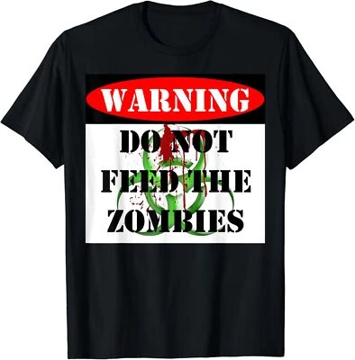 Warning Do Not Feed The Zombies Halloween Apocalypse Sign Small, Black  - Image 1 of 2