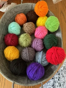 18-SCRAP YARN BALLS OF 4-PLY YARN 12 oz. Acrylic Granny Square Project New F-7 - Picture 1 of 4