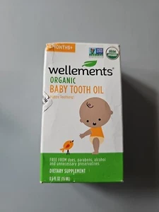 Wellements Bio Baby Zahnöl 0,5 flüssige Unzen beruhigendes Massageöl für kleines Zahnfleisch - Bild 1 von 11