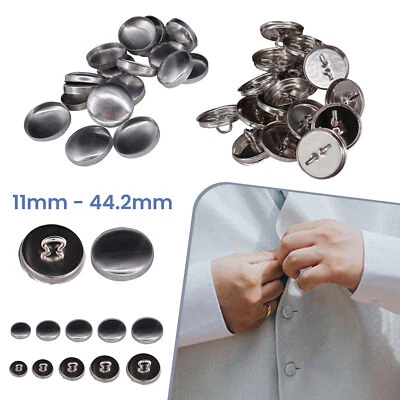 Metal Self-Cover Buttons & Flat Back Aluminums 11mm-44.2mm - Craft Supplies - Image 1 of 4