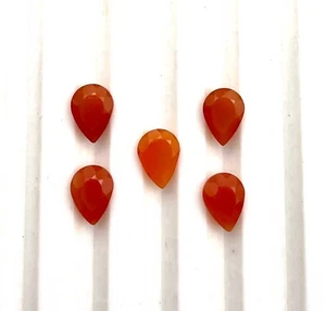 3 Karat Natürliche Gute Qualität Karneol Birne Schliff Lose Edelstein Lot 5 Stck. 5*7 mm - Bild 1 von 4