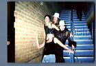 FOUND COLOR PHOTO Q+8275 PRETTY WOMEN POSED ON STAIRS