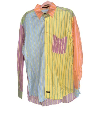 robert talbott  shirt Men L Button Long Sleeve Carmel Multicolor Cotton Unique - Image 1 of 4