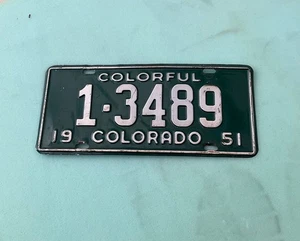 Placa de matrícula Colorado 1951 #1-3489 - Imagen 1 de 2