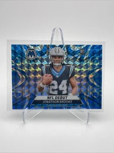 2024 Mosaic Jonathan Brooks NFL Debut Reactive Blue #276 RC Rookie Panthers - Picture 1 of 2