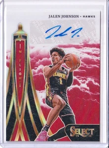 2024-25 Select Jalen Johnson In Flight Signatures Red Prizm Auto /99 Hawks - Picture 1 of 3