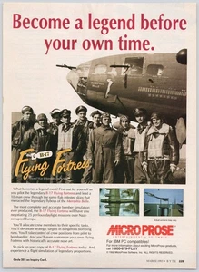 MicroProse B-17 Flying Fortress Vintage Print Ad 1993 WWII Bomber Game - Picture 1 of 1