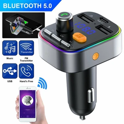 Drahtloser FM-Transmitter Auto 3 USB-Ladegerät Adapter Radio MP3 für Bluetooth - Bild 1 von 4