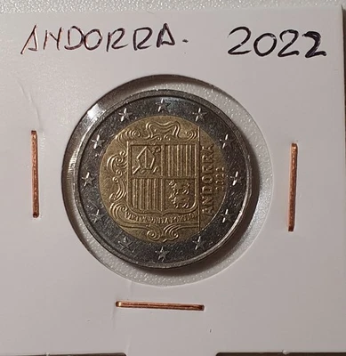 Moneda De Dos Euros De Andorra Año 2022 Circulada - Imagen 1 de 2
