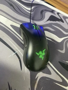 Souris de jeu filaire Razer DeathAdder Essential 6400DPI noir vert lumière LED - Photo 1/3