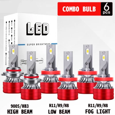 For Saab 9-7x 2005-2009 6000K Combo LED Headlight High/Low Beam Fog Light Bulbs - Image 1 of 4