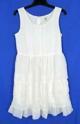 Vestido YA LOS ANGELES Forrado PLIEGUES DE CRISTAL en Niveles/Volantes MANGAS Línea A Talla M Foto 1 de 4