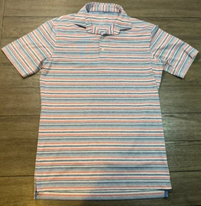 Chileno Bay Polo Shirt Mens Small Striped Golf Polo Short Sleve Shirt Blue Red - Picture 1 of 6