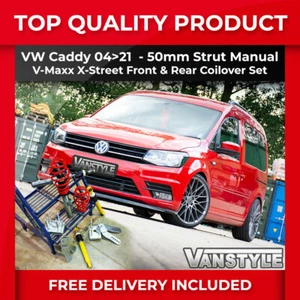 FITS VW CADDY MK3 MK4 V-MAXX 50MM STRUT SPORTS 50-90MM LOWERING COILOVERS KIT - Picture 1 of 12