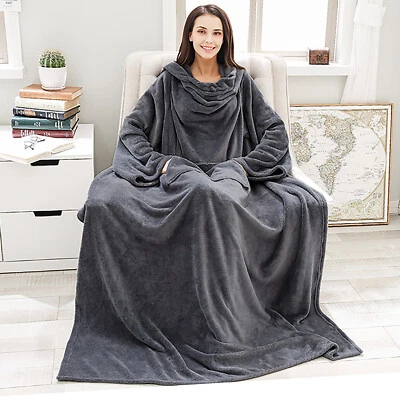 Tragbare Kuscheldecke mit Ärmeln, XXL Weich TV Decke Ärmeldecke Sofadecke 3 Farb - Bild 1 von 4