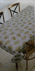 St Nicholas Square Gingerbread Tahoe Tiding 60x84 Oblong Vinyl Tablecloth NWT - Picture 1 of 2
