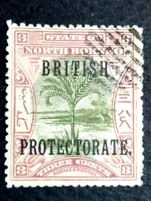 North Borneo 1901-1905 Overprint British Protectorate Sago Palm 3c - 1v Used - Image 1 of 2