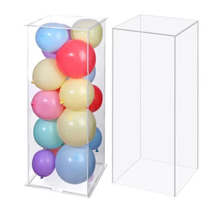 2X 39" tall Clear Acrylic Display Box Centerpiece Wedding Pedestal Riser Column - Picture 1 of 12