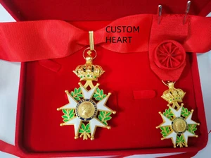 1 Juego Medalla de Honor Caballeros Mayores del Emperador Francés Napoleón Dorada con Estuche - Imagen 1 de 8