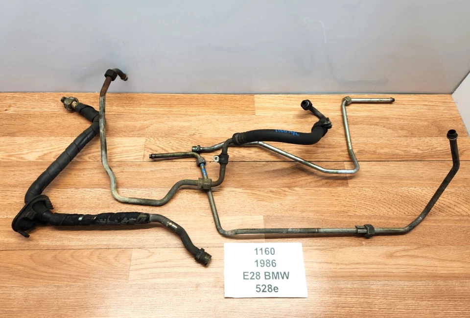 ✅ Juego de tuberías de manguera de aire acondicionado motor M20 BMW E28 528e 1985-1988 OEM BMW E28e Foto 1 de 4