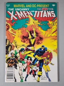 MARVEL AND DC PRESENT #1 X-MEN TEEN TITANS VF/NM or better NEWSSTAND 1982 - Picture 1 of 6