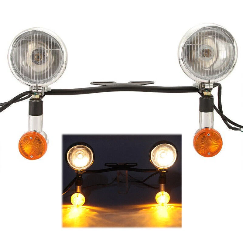 Passing Turn Signal Light Bar Spot  Kit For Yamaha V Star XVS 650 950 1100 1300 - Image 1 of 4