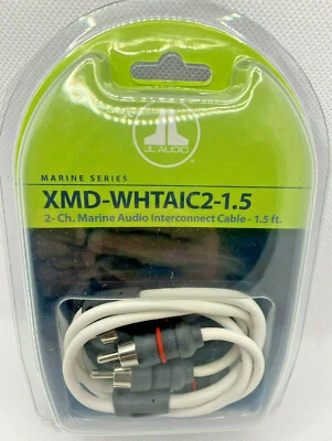 JL Audio XMD-WHTAIC2-1.5 2-Channel RCA Cable 1.5ft 0.46m Marine Interconnect NEW - Image 1 of 2