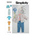 SIMPLICITY Sewing Pattern 9390 Baby Pants, Layette, Jacket, Overalls, Hat, xxs-l