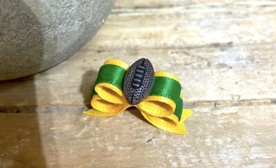 Handcrafted Dog Bow Football Theme NEW - Image 1 of 4