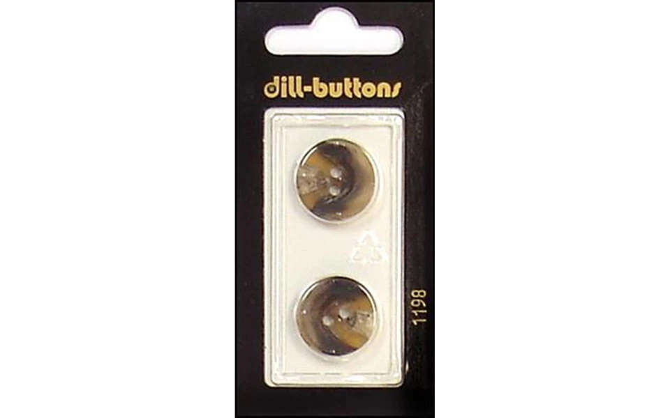 Dill Buttons ~ (1198) - 18mm 2 Hole Brown 2pc. - Image 1 of 1
