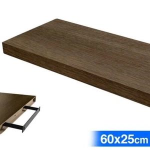 Mensola Parete Rettangolare Scaffale 60 x 25 x 4 cm Libreria Legno MDF Noce - Foto 1 di 2