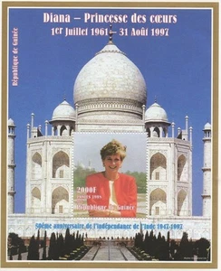 LADY DIANA PRINCESA DE GALES TAJ MAHAL 1998 MNH HOJA DE ESTAMPILLAS - Imagen 1 de 1